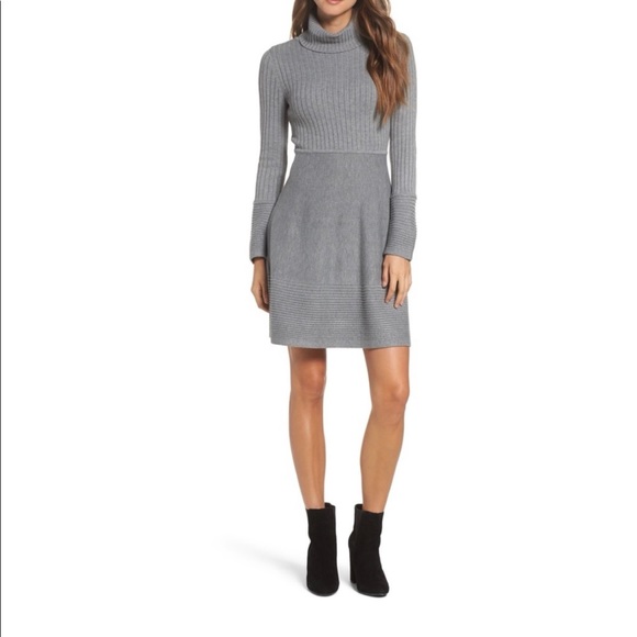 Nordstrom Eliza J Gray Turtleneck Sweater Dress - Picture 2 of 8